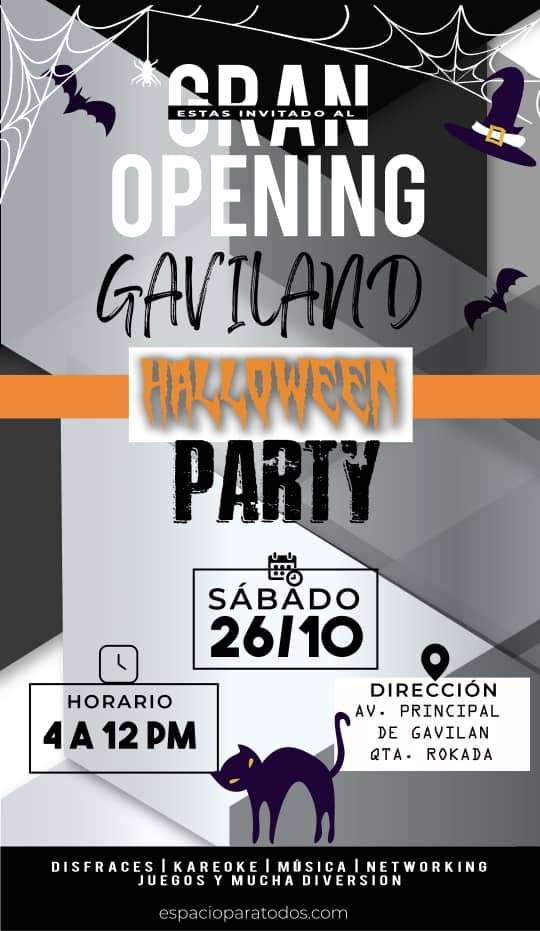 Gran Opening GAVILANDHalloween Party 2024 Evento Privado